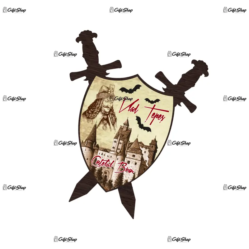 Castelul bran, vlad tepes, magnet palos cu sabii, model mgs191